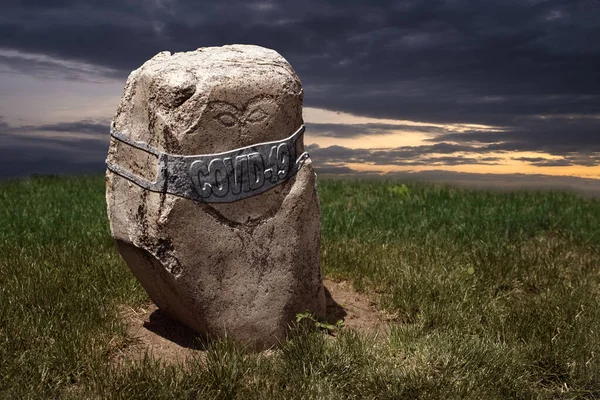 Gravestones Máscara Contra Coronavírus Para Covid — Fotografia de Stock