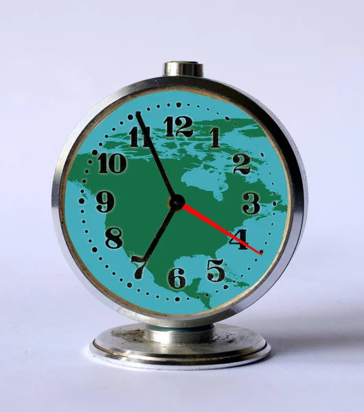 Reloj Con Imagen Del Continente Norteamericano Dial — Foto de Stock