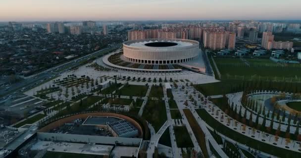 Gyönyörű stadion Krasznodar-ban. Stadion — Stock videók