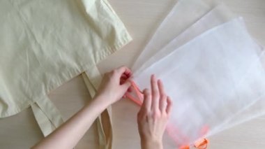Meyve ve sebzeler için ağ. Plastik yok. Eko