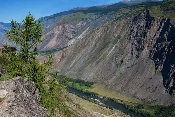 Vista Superior Del Río Chulyshman Paso Katu Yaryk Altai Rusia — Foto de Stock