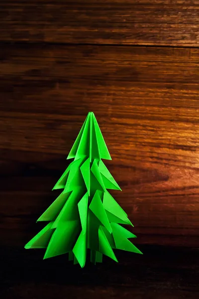 Origami Christmas tree — Stock Photo, Image