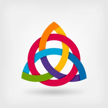 abstract symbol triquetra in rainbow colors clipart