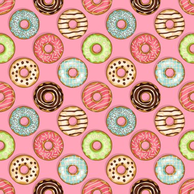 çörek seamless modeli pembe bir arka plan üzerinde