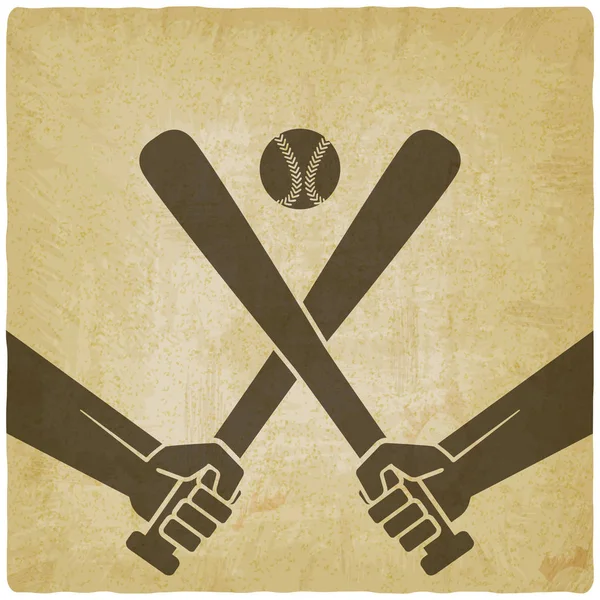 Hands with baseball bats and ball — Stock Vector