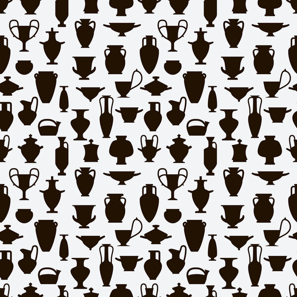 vintage vases seamless pattern