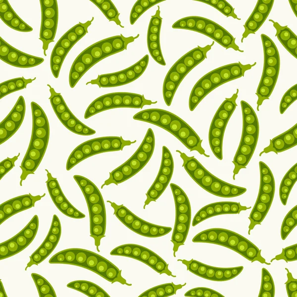 Grüne Erbsenschoten nahtloses Muster — Stockvektor