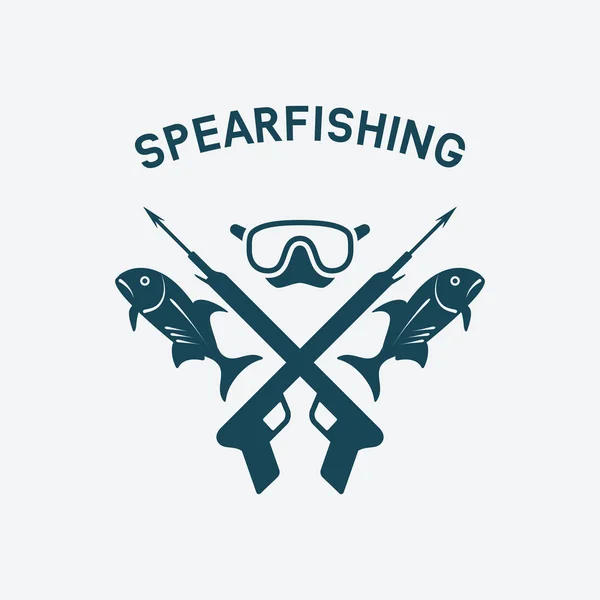 Spearfishing club concept design. underwater hunting — Stock Vector