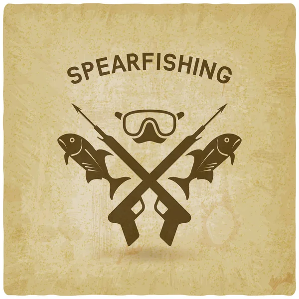 Spearfishing club concept design. underwater hunting — Stock Vector