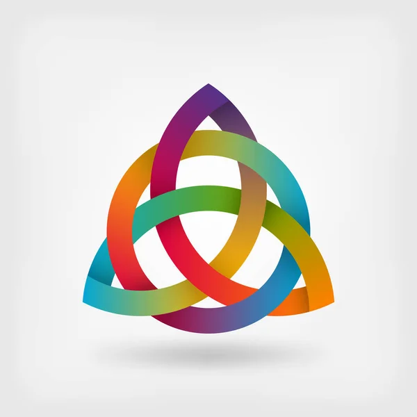 Triquetra symbol in rainbow colors — Stock Vector