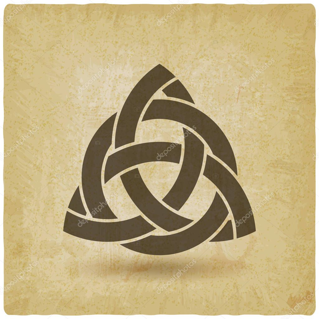 Triquetra in circle old background. vector illustration - eps 10