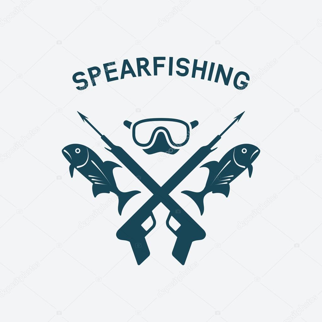 Spearfishing club concept design. underwater hunting. vector illustration - eps 8