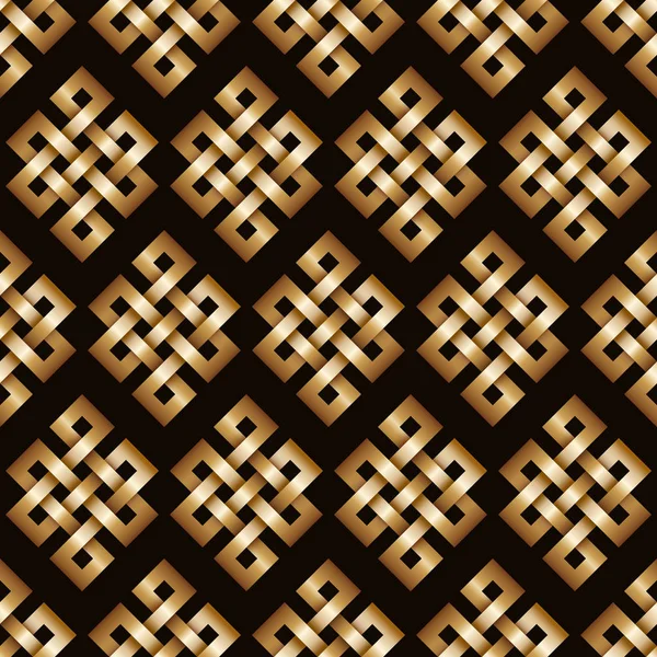 Golden endless knot background — Stock Vector