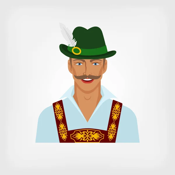 Людина в традиційному баварському національного костюму — стоковий вектор