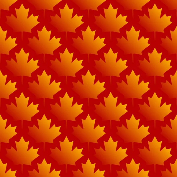 Autumn maple leaves symmetrical seamless pattern — Stock Vector