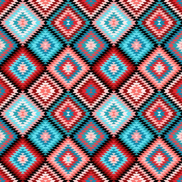 Modèle sans couture ethnique losange tribal — Image vectorielle