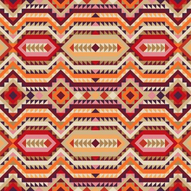 etnik kabile seamless modeli sonbahar renkleri
