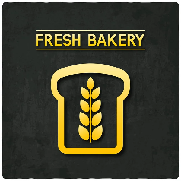 Pan dorado panadería símbolo fondo negro — Archivo Imágenes Vectoriales