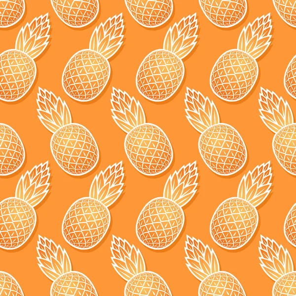 Sweet pineapple diagonal seamless pattern — Stock Vector