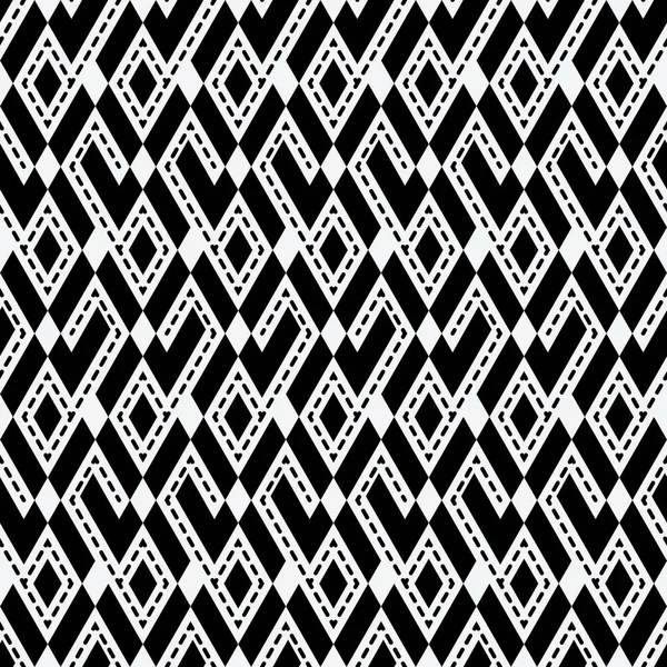 Tribal ethnic rhombus monochrome seamless pattern — Stock Vector