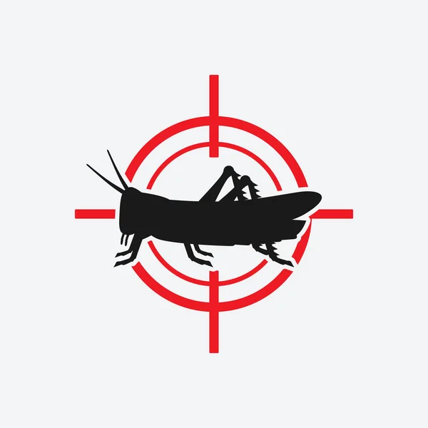 Locust ikonen röd mål — Stock vektor