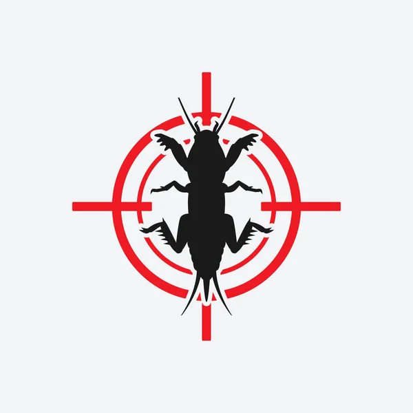 Mole cricket icon red target — Stock Vector