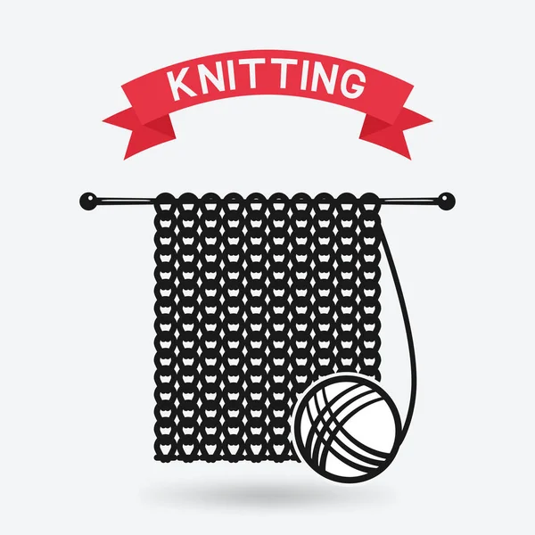 Knitting tools. hand made symbol — Stock Vector