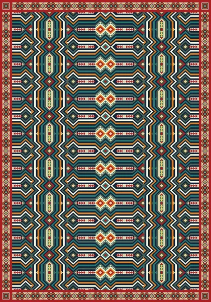 Alfombra étnica patrón geométrico tribal — Vector de stock