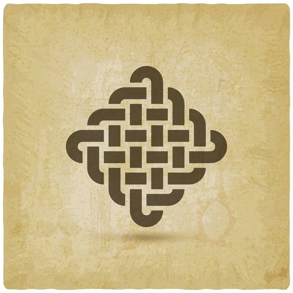 Endless Knot abstract symbol vintage background — Stock Vector