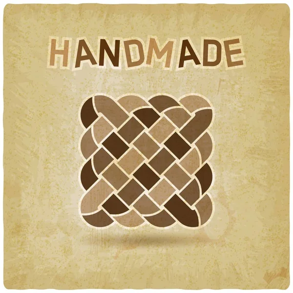 Gewebe handgemachte Symbol Vintage Hintergrund — Stockvektor