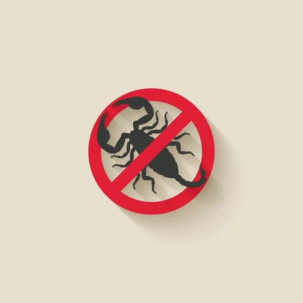 Scorpion silhouette. Pest icon stop sign — ストックベクタ