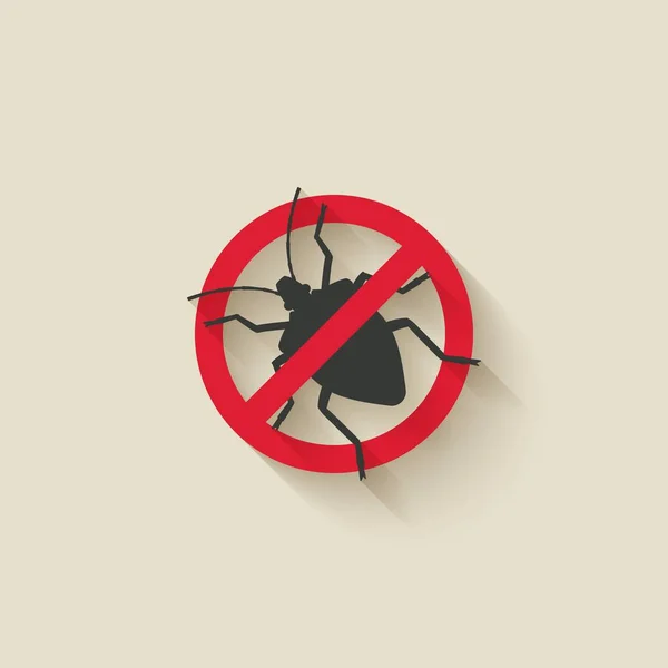 Stink Bug silhouette. Pest icon stop sign — Stock Vector