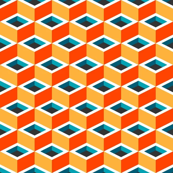 Multicolor geometric cubic seamless pattern — Stock vektor