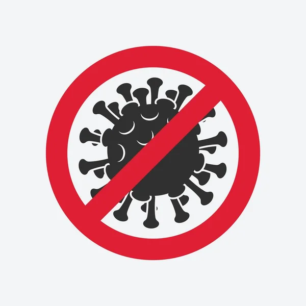 Virus stop sign. Vector illustration — Stock Vector