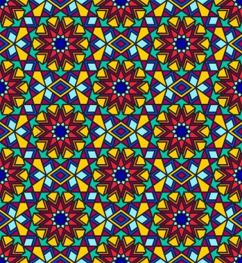 Stained glass multicolor seamless pattern