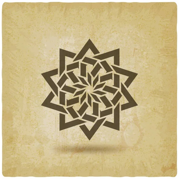 Modèle Circulaire Géométrique Islamique Sur Fond Vintage Illustration Vectorielle — Image vectorielle