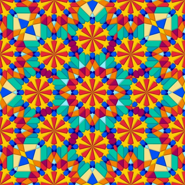 Kaleidoscope multicolor geometric seamless pattern — 图库矢量图片