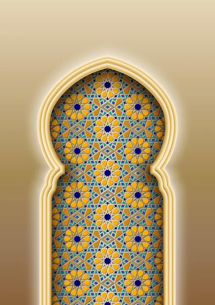 Arc avec motif islamique arabe traditionnel — Image vectorielle