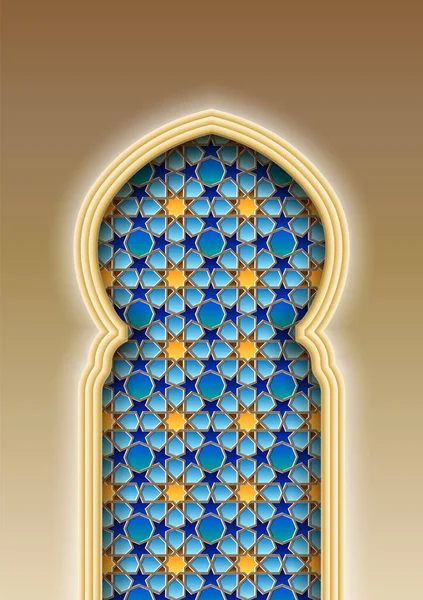 Arc avec motif islamique arabe traditionnel — Image vectorielle