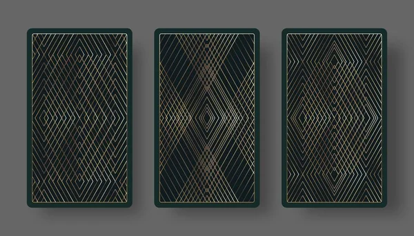 Playing cards back set with geometric pattern — Stockvektor