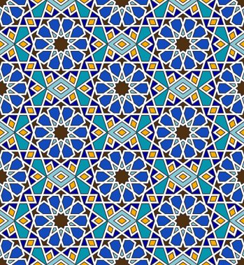 Geometrik süslemeli mozaik Arap deseni