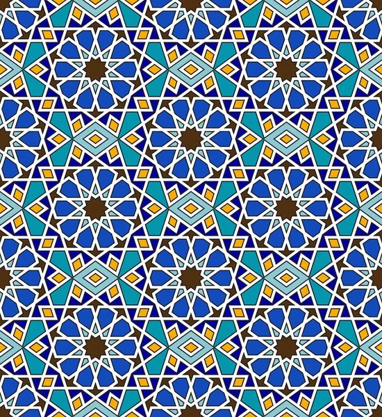 Mosaico arabico modello senza cuciture con ornamento geometrico — Vettoriale Stock