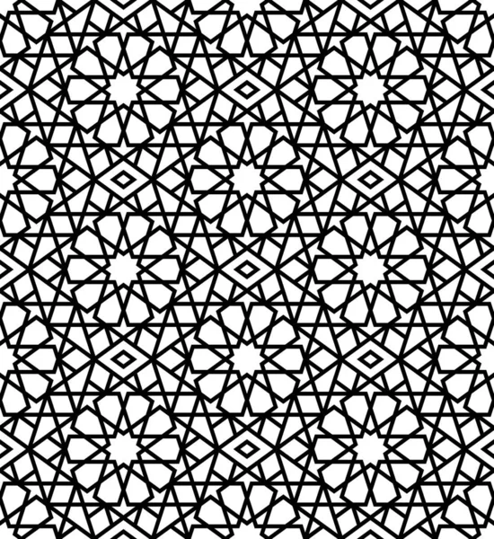 Арабский чёрно-белый бесшовный рисунок — стоковый вектор
