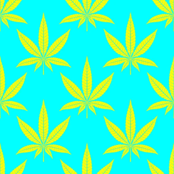 Cannabis hinterlässt helles, nahtloses Muster — Stockvektor