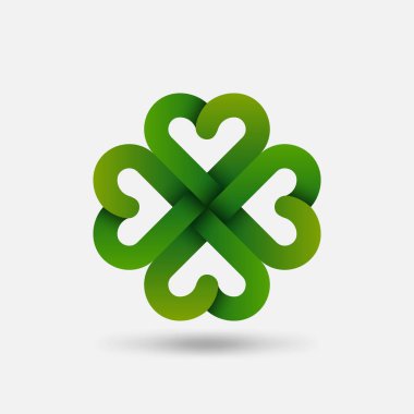 Green Four-leaf Lucky clover symbol clipart