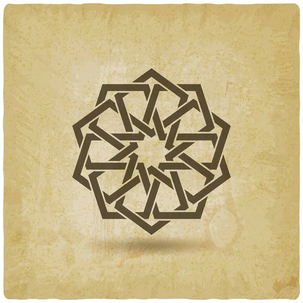 Motif géométrique arabe circulaire fond vintage — Image vectorielle