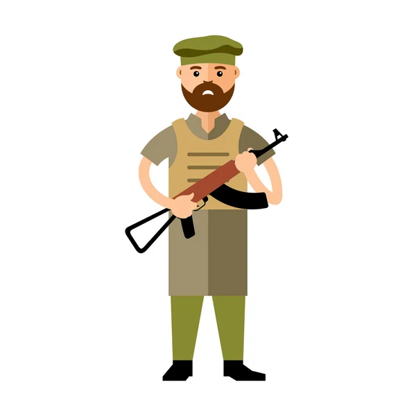 Vector ejército de Afganistán. Estilo plano colorido ilustración de dibujos animados . — Vector de stock