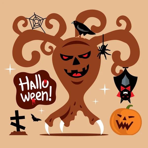 Векторный страшный Хэллоуин . — стоковый вектор