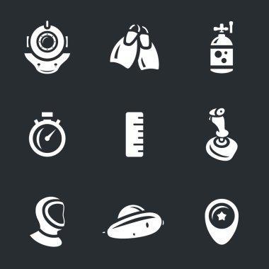 Sualtı dalış vektör Set.