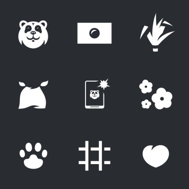 panda vektör kümesi.